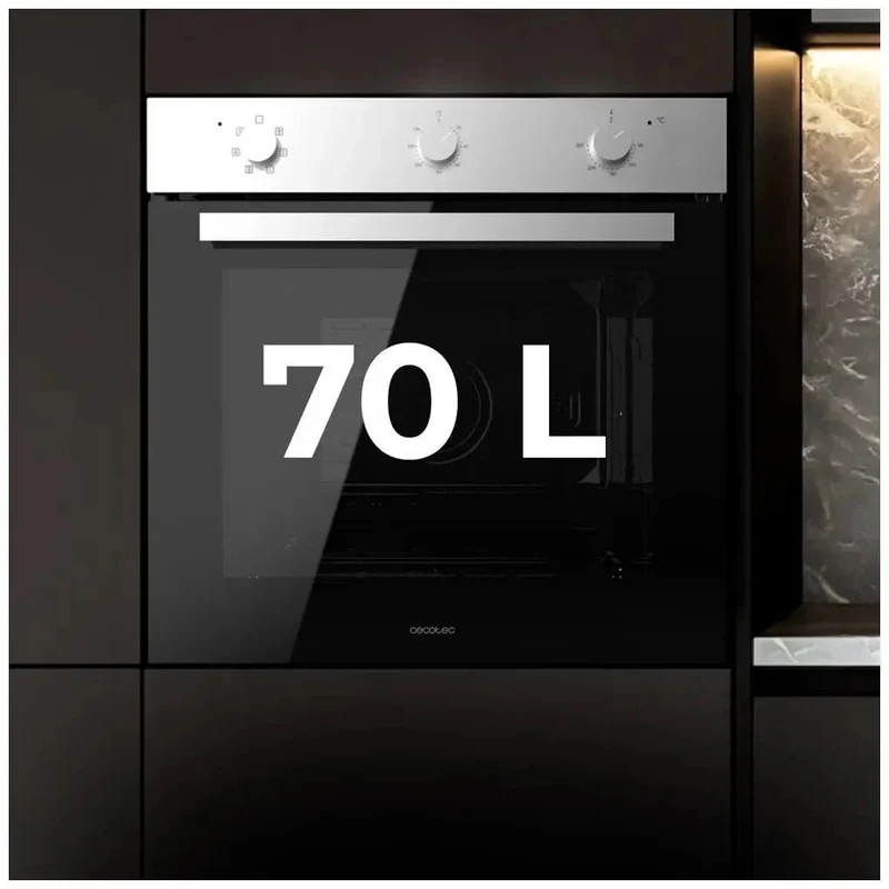 Horno Multifuncional Integrado de 70L con Vapor y Eficiencia Energética Clase A de Cecotec