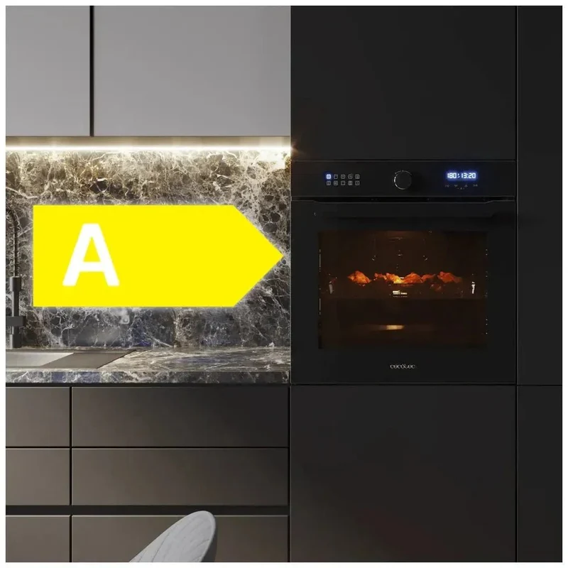 Horno Integrable de 81L con Airfryer, Vapor y 11 Funciones para una Cocina Saludable de Cecotec