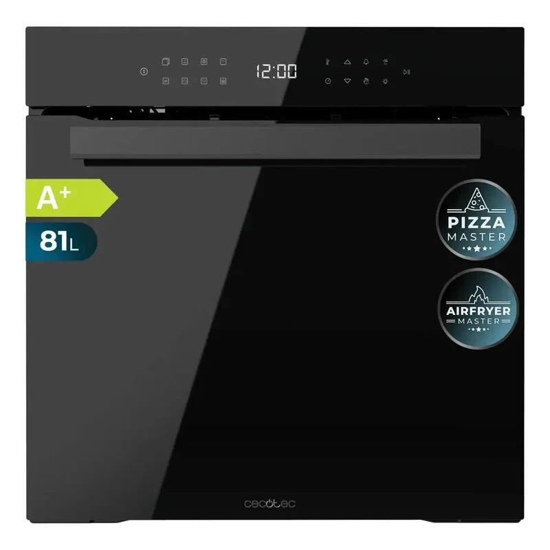 Horno Integrable 81L con Airfryer, Pirólisis y Eficiencia A+ para Cocina Profesional de Cecotec