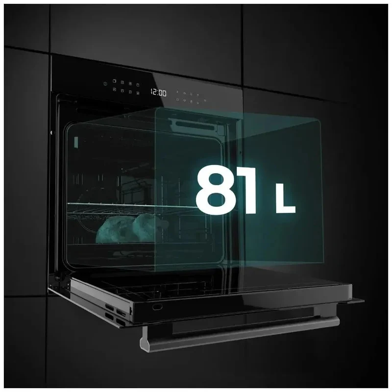 Horno Integrable 81L con Airfryer, Pirólisis y Eficiencia A+ para Cocina Profesional de Cecotec