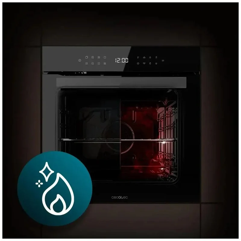 Horno Integrable 81L con Airfryer, Pirólisis y Eficiencia A+ para Cocina Profesional de Cecotec