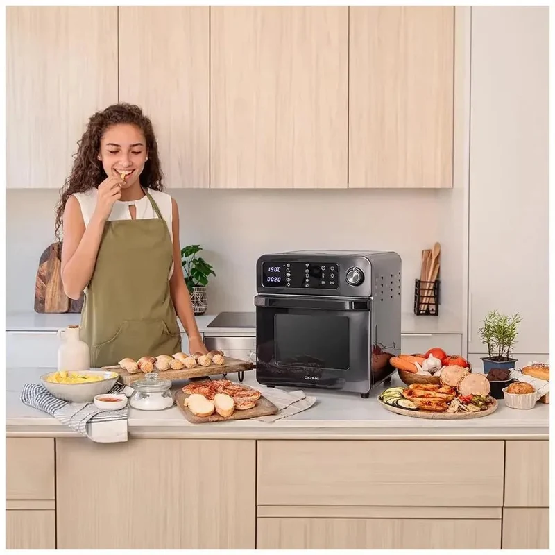 Horno Freidora de Aire 15L con Pantalla Táctil y 10 Menús Preestablecidos de Cecotec