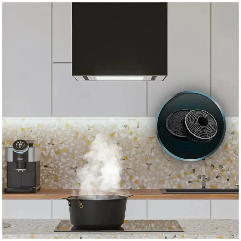 Campana Extractora Cuadrada 44cm Vidrio Negro A++ con Control por Gestos y LED de Cecotec