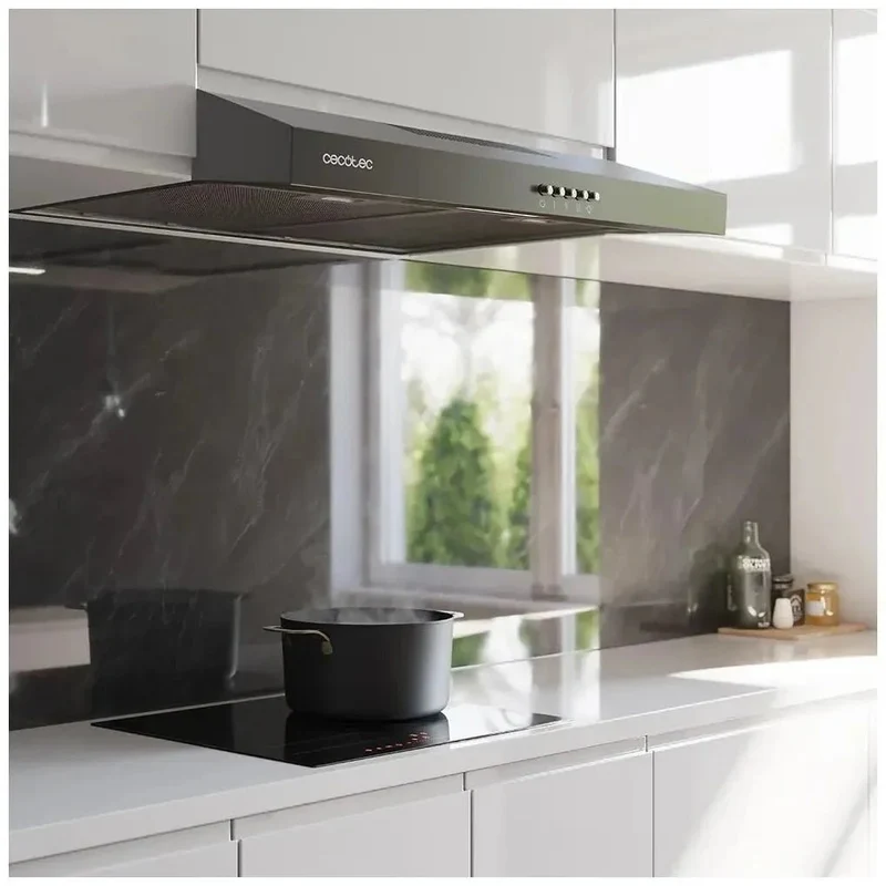 Campana Extractora Negra 60cm: Diseño Moderno y Potente Succión 220m3/h de Cecotec