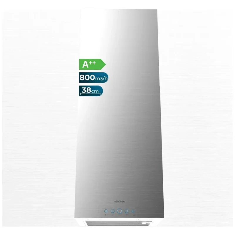 Campana Extractora Inoxidable A++ de 38cm con Succión 800m3/h y Filtros de Carbono de Cecotec