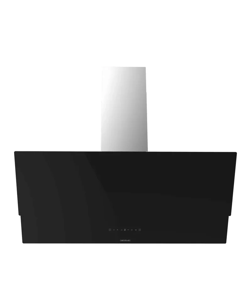 Campana Extractora 90cm Vidrio Negro, Alta Succión y Eficiencia Energética A++ de Cecotec