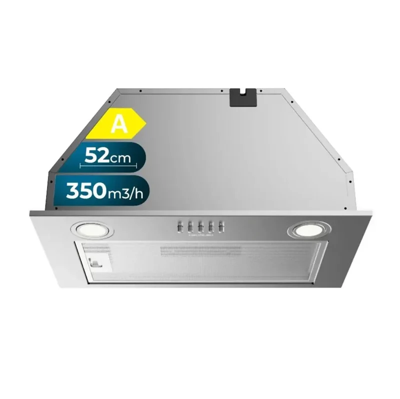 Campana Extractora Inoxidable 52cm, Alta Succión 350m3/h, Eficiencia Energética A de Cecotec