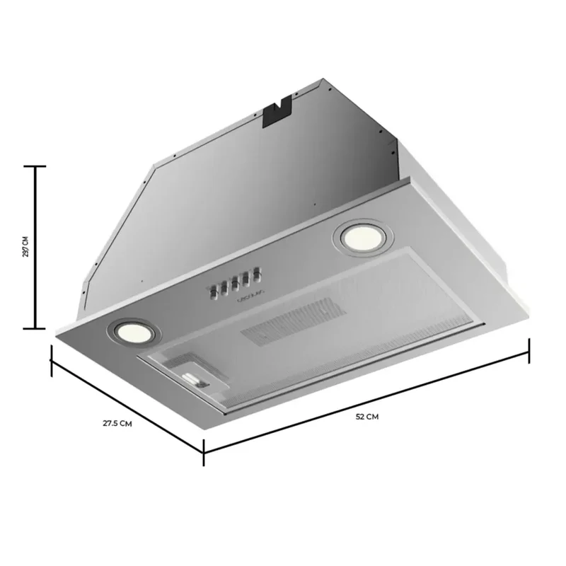 Campana Extractora Inoxidable 52cm, Alta Succión 350m3/h, Eficiencia Energética A de Cecotec