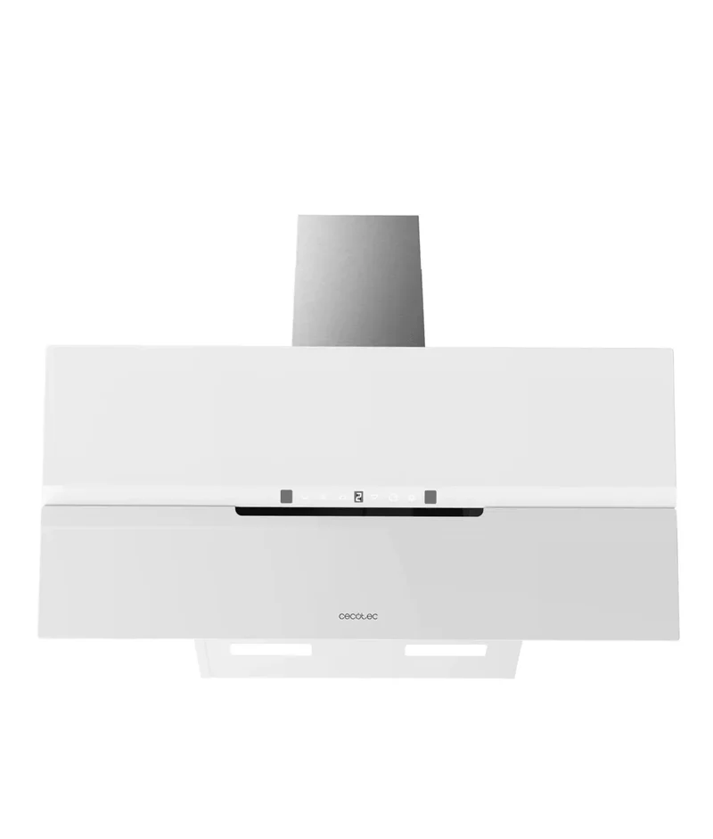 Campana Extractora 90cm Vidrio Blanco, Succión 800m3/h, A++, Control Táctil y Gestual de Cecotec