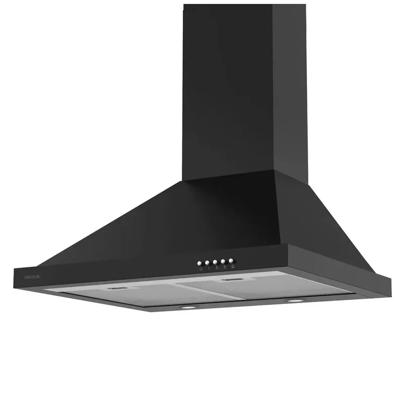 Campana Extractora Negra 60cm con Alta Succión y Bajo Ruido para Cocinas Modernas de Cecotec
