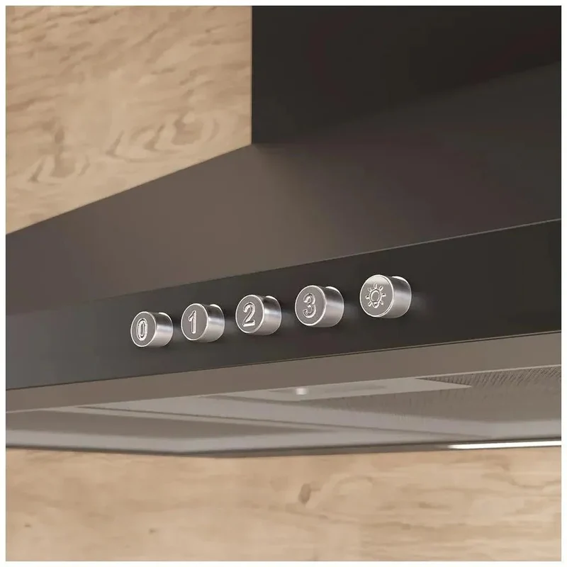 Campana Extractora Negra 60cm con Alta Succión y Bajo Ruido para Cocinas Modernas de Cecotec