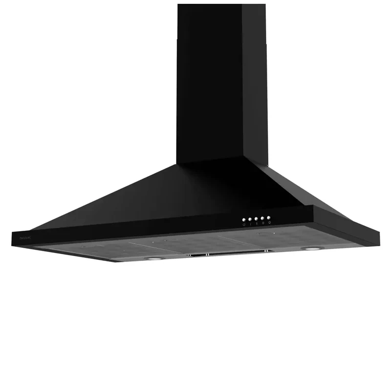 Campana Extractora 90cm Negra, Alta Succión 550m3/h, Eficiencia Energética A de Cecotec