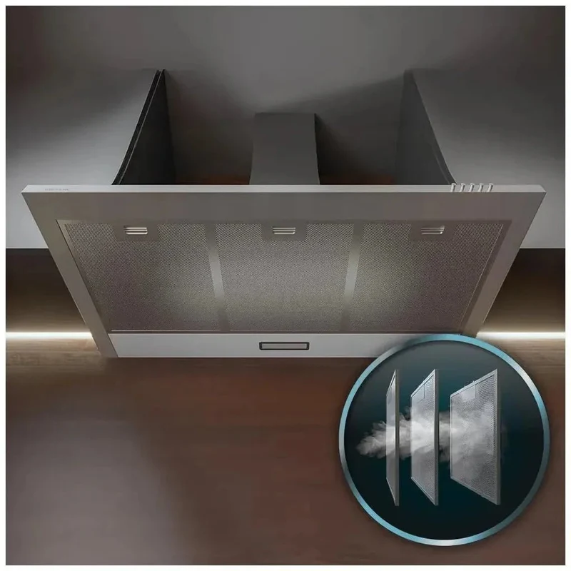 Campana Extractora Inoxidable 90cm, 350m3/h, Clase B, Filtros de Carbono y LED de Cecotec