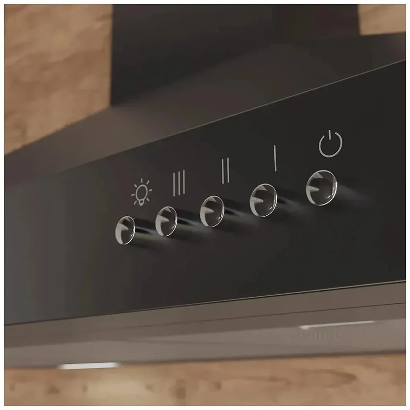 Campana Extractora Negra 60cm, 650m3/h, Clase A, con Filtros de Carbono y LED de Cecotec
