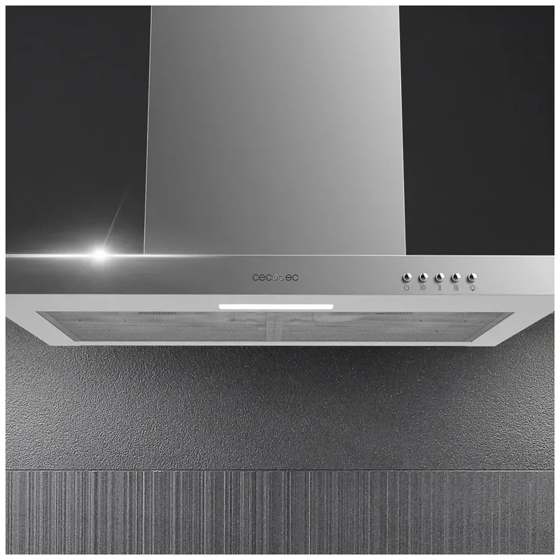 Campana Extractora Inoxidable 60cm, 350m3/h, Clase A, Filtros de Carbono y LED de Cecotec