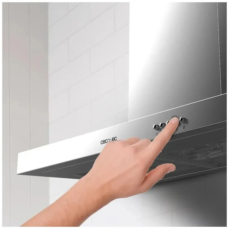 Campana Extractora Inoxidable 60cm, 350m3/h, Clase A, Filtros de Carbono y LED de Cecotec