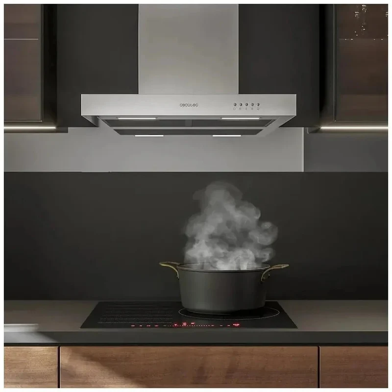 Campana Extractora Inoxidable 90cm, 650m3/h, Clase A, Filtros de Carbono y LED de Cecotec