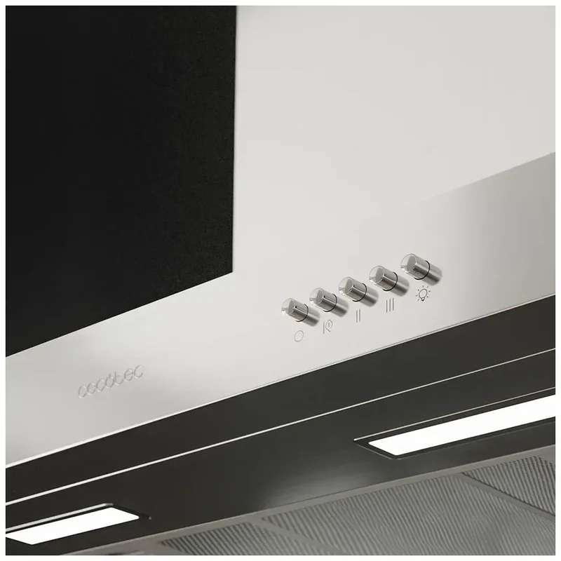 Campana Extractora Inoxidable 90cm, 650m3/h, Clase A, Filtros de Carbono y LED de Cecotec