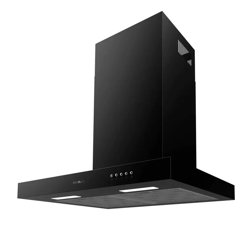 Campana Extractora 60cm Negra, Alta Succión 650m3/h, Eficiencia Energética Clase A de Cecotec