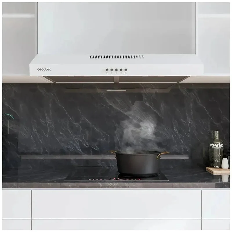 Campana Extractora Blanca 60cm: Potente Succión y Diseño Minimalista de Cecotec