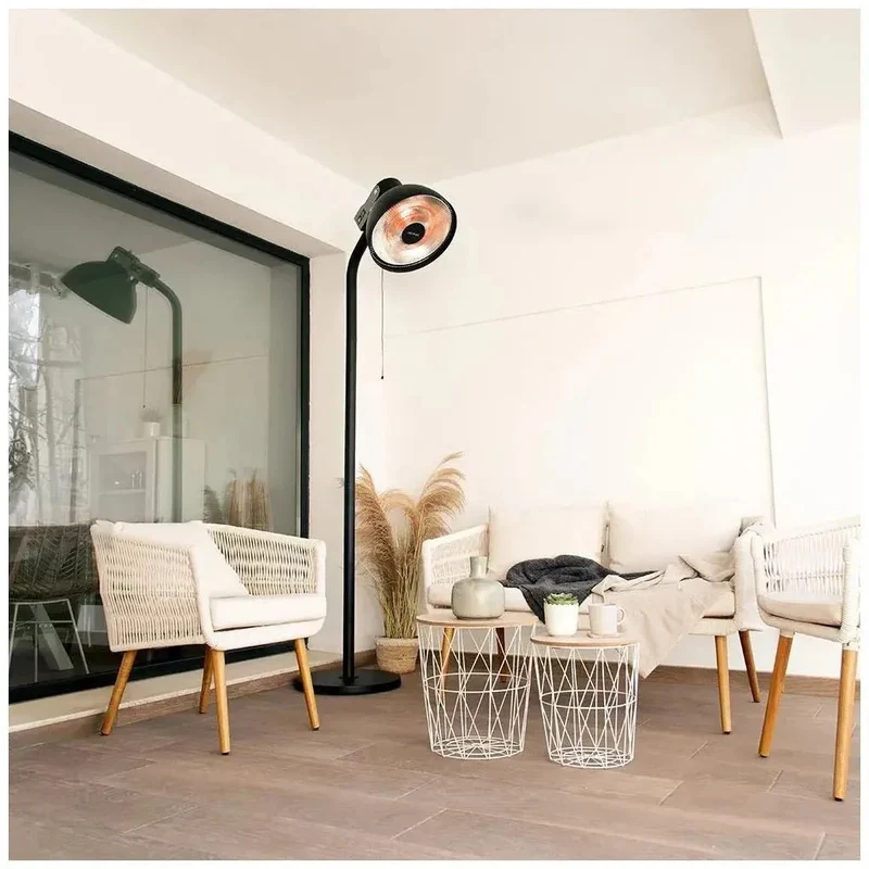 Calefactor Exterior 2100W Infrarrojo, IP24, 3 Potencias, Áreas 20m², Inclinación Ajustable de Cecotec