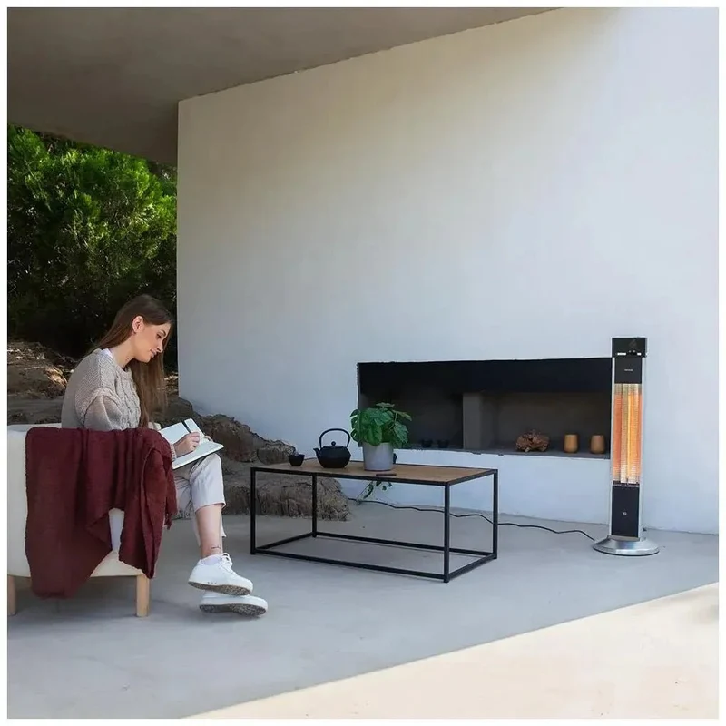 Calefactor Exterior Torre 2000W: Calor Inmediato y Seguro con Mando a Distancia de Cecotec