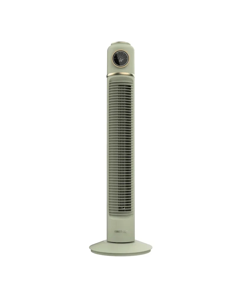 Ventilador de Torre Retro Smart Green 32 pulgadas con Control Remoto y Pantalla LED de Cecotec