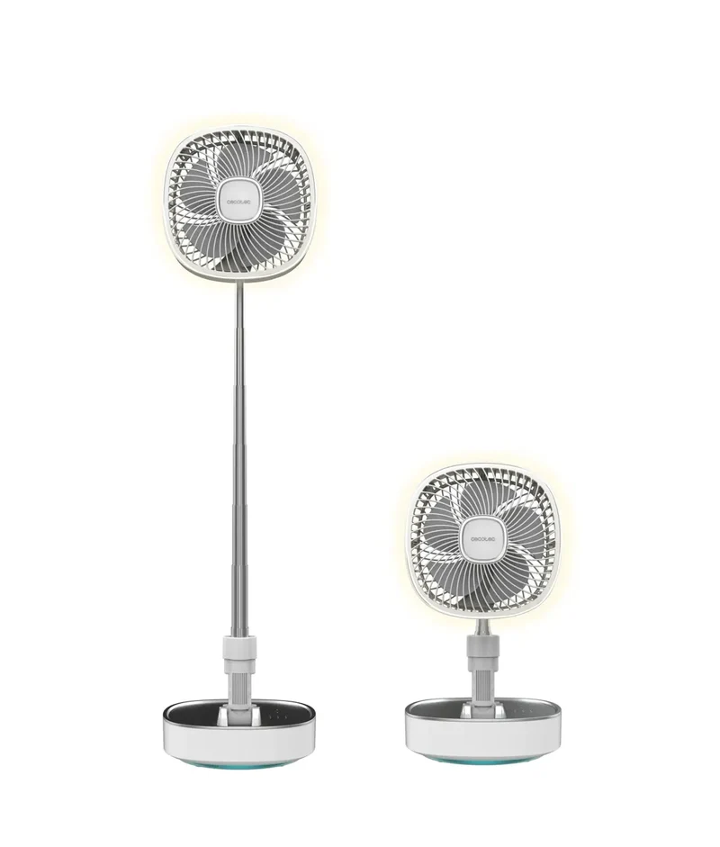 Ventilador Portátil Plegable con Batería 8000mAh, Oscilación y Luz LED de Cecotec