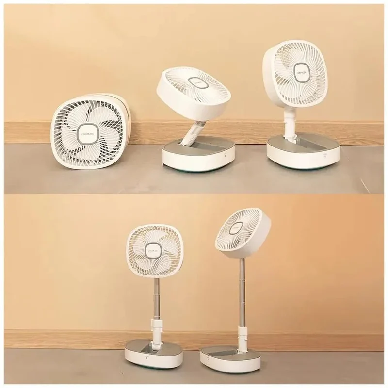 Ventilador Portátil Plegable con Batería 8000mAh, Oscilación y Luz LED de Cecotec