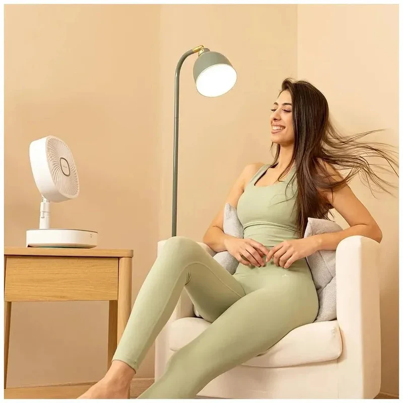 Ventilador Portátil Plegable con Batería 8000mAh, Oscilación y Luz LED de Cecotec