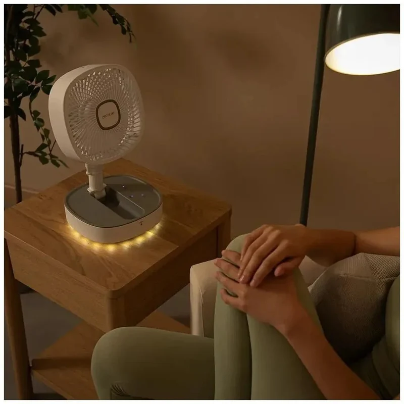 Ventilador Portátil Plegable con Batería 8000mAh, Oscilación y Luz LED de Cecotec