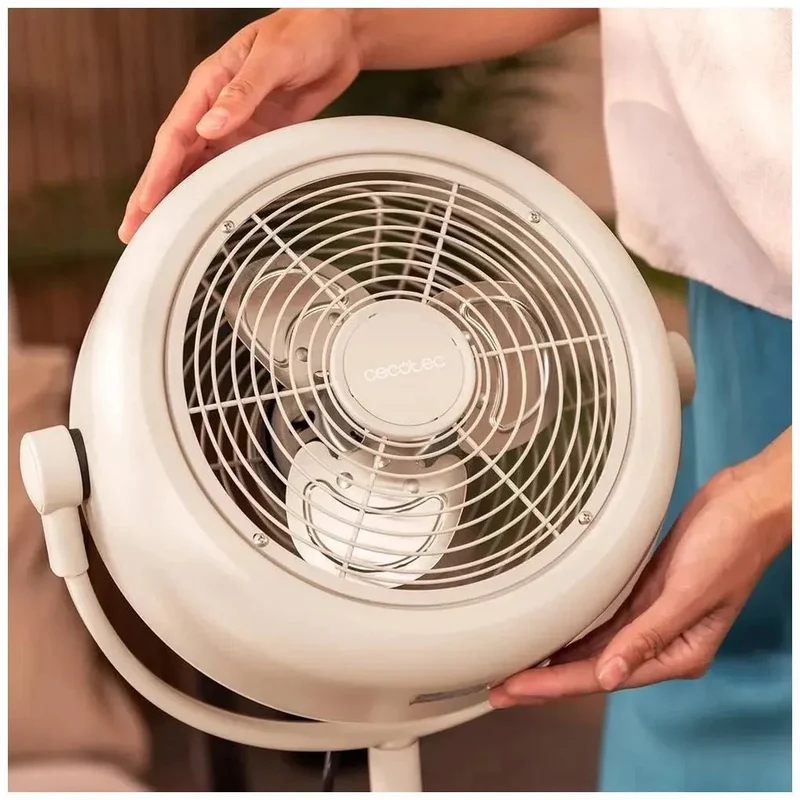 Ventilador Retro Beige 25W EnergySilence 250: Elegancia y Potencia en tu Hogar de Cecotec