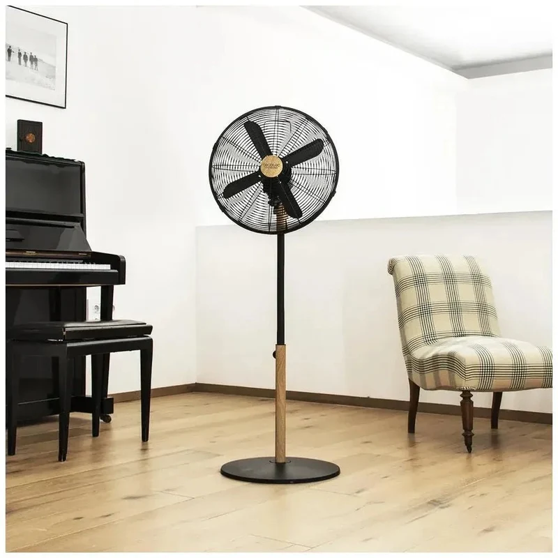 Ventilador de Pie Silencioso 50W con Diseño en Madera y Altura Ajustable de Cecotec