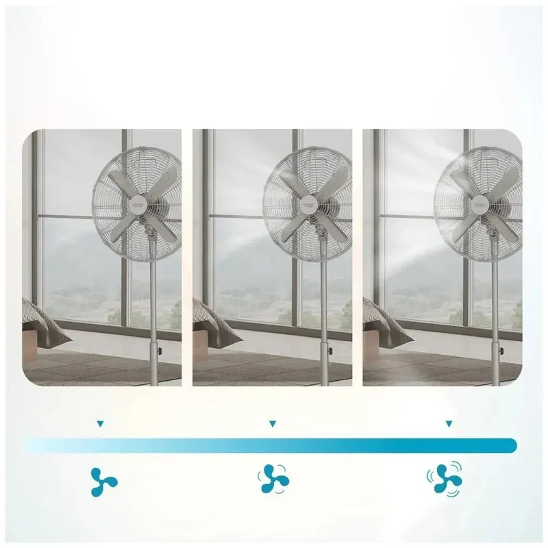 Ventilador de Pie Silencioso 50W, 16 pulgadas con Oscilación y Altura Ajustable de Cecotec