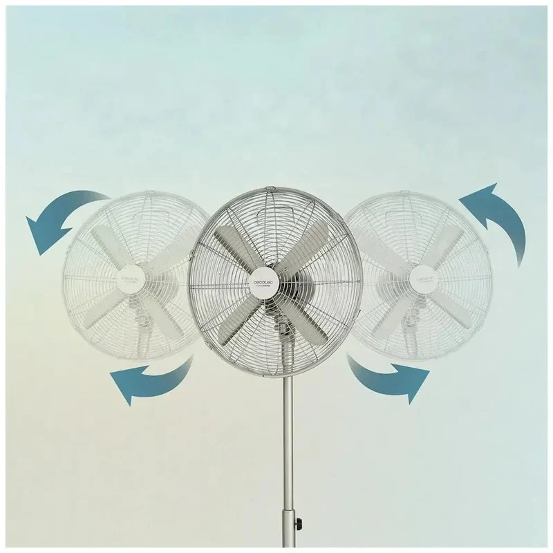 Ventilador de Pie Silencioso 50W, 16 pulgadas con Oscilación y Altura Ajustable de Cecotec