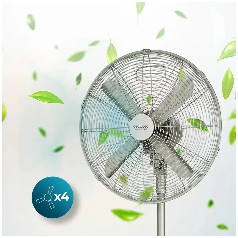 Ventilador de Pie Silencioso 50W, 16 pulgadas con Oscilación y Altura Ajustable de Cecotec