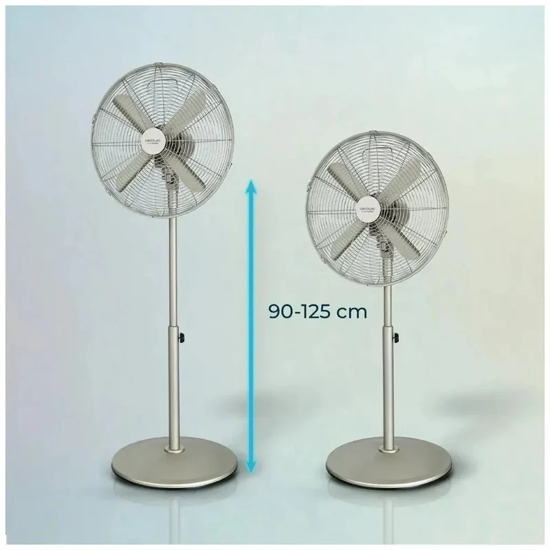 Ventilador de Pie Silencioso 50W, 16 pulgadas con Oscilación y Altura Ajustable de Cecotec