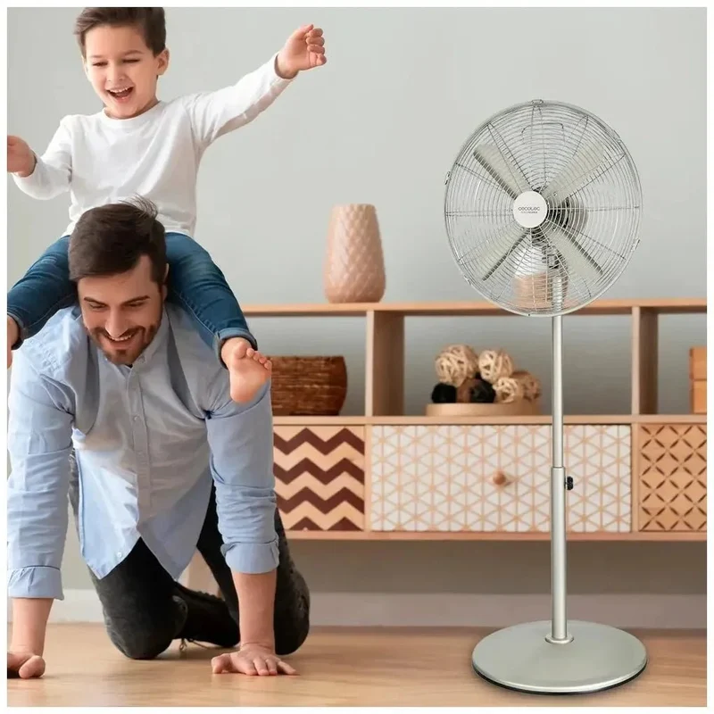 Ventilador de Pie Silencioso 50W, 16 pulgadas con Oscilación y Altura Ajustable de Cecotec