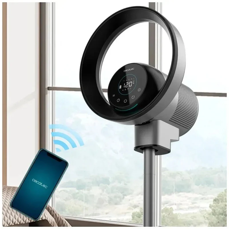 Ventilador y Purificador Sin Hélices 2 en 1 con Conexión Wifi y Pantalla LED de Cecotec