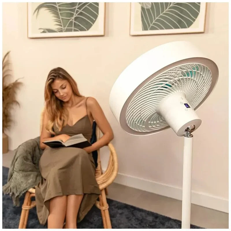Ventilador de Pie con Luz LED, Motor Silencioso y Aire Reversible - EnergySIlence de Cecotec
