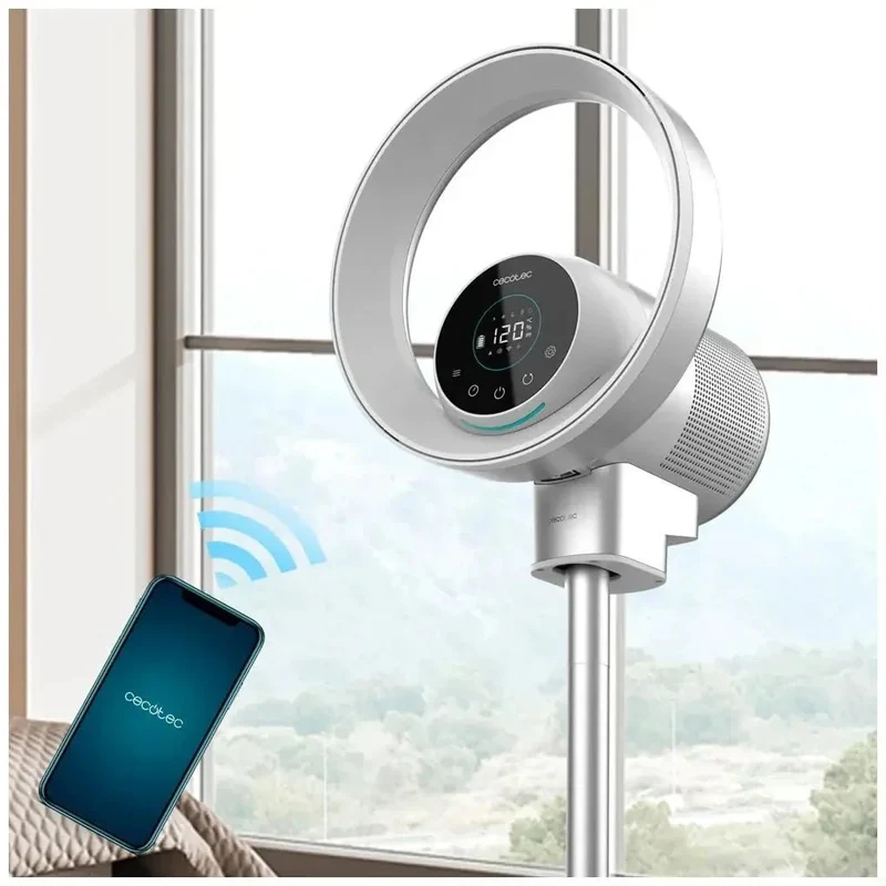Ventilador y Purificador Sin Aspas 2 en 1 con Control Wifi y Pantalla LED de Cecotec