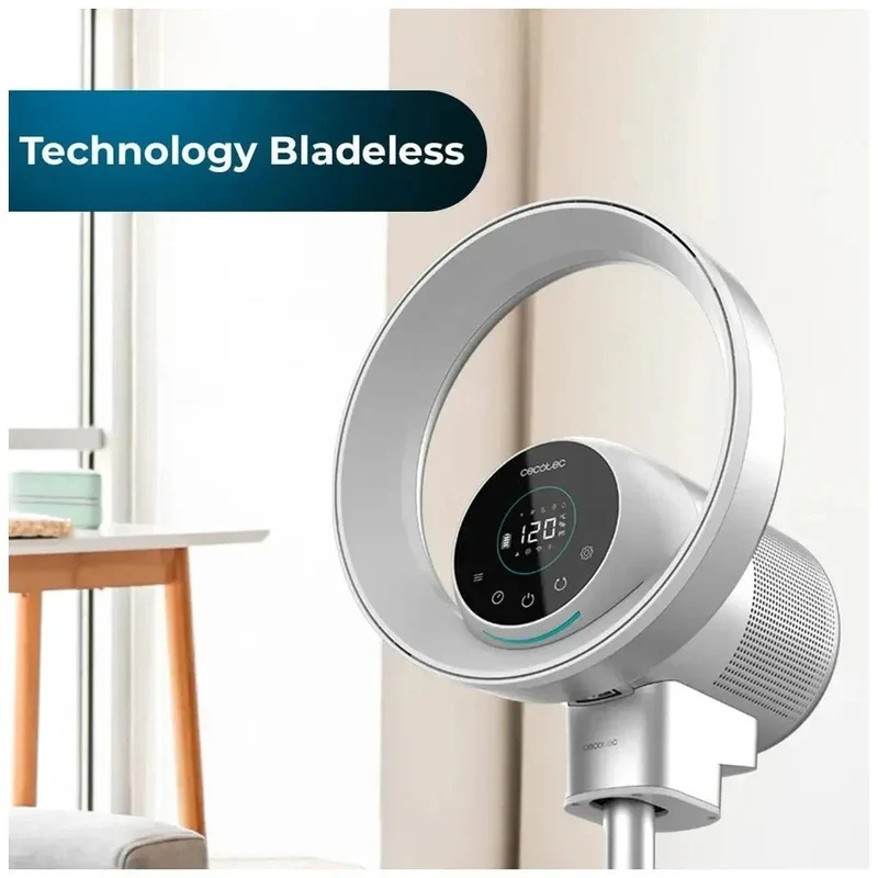 Ventilador y Purificador Sin Aspas 2 en 1 con Control Wifi y Pantalla LED de Cecotec
