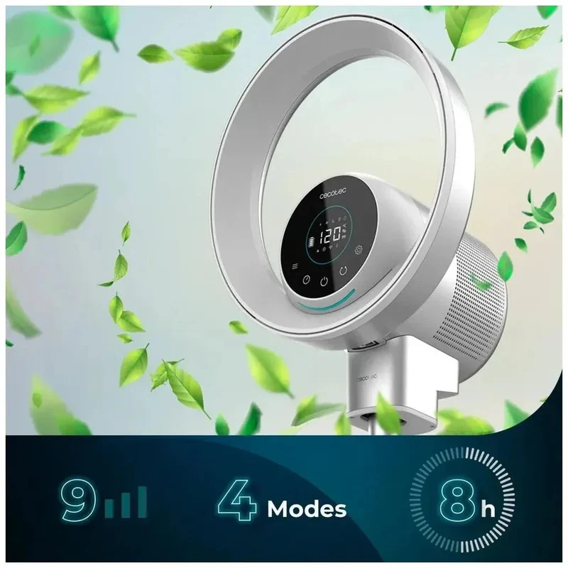Ventilador y Purificador Sin Aspas 2 en 1 con Control Wifi y Pantalla LED de Cecotec