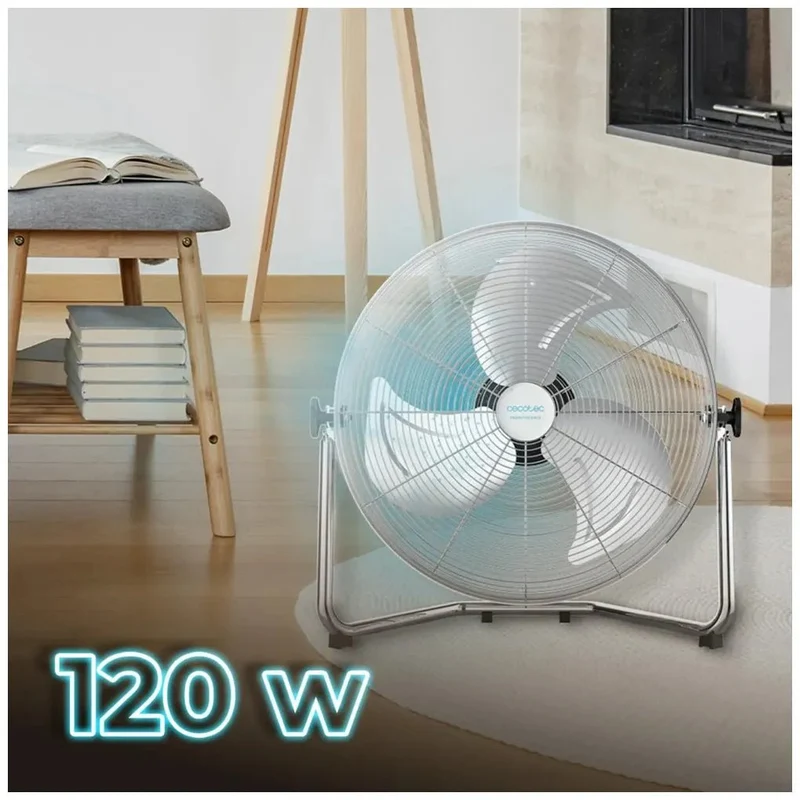 Ventilador Industrial 120W con Motor de Cobre y Aspas Metálicas para Grandes Espacios de Cecotec