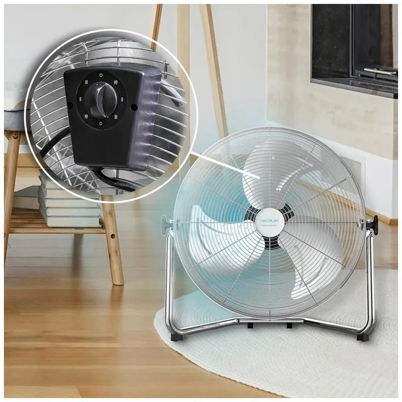 Ventilador Industrial 120W con Motor de Cobre y Aspas Metálicas para Grandes Espacios de Cecotec
