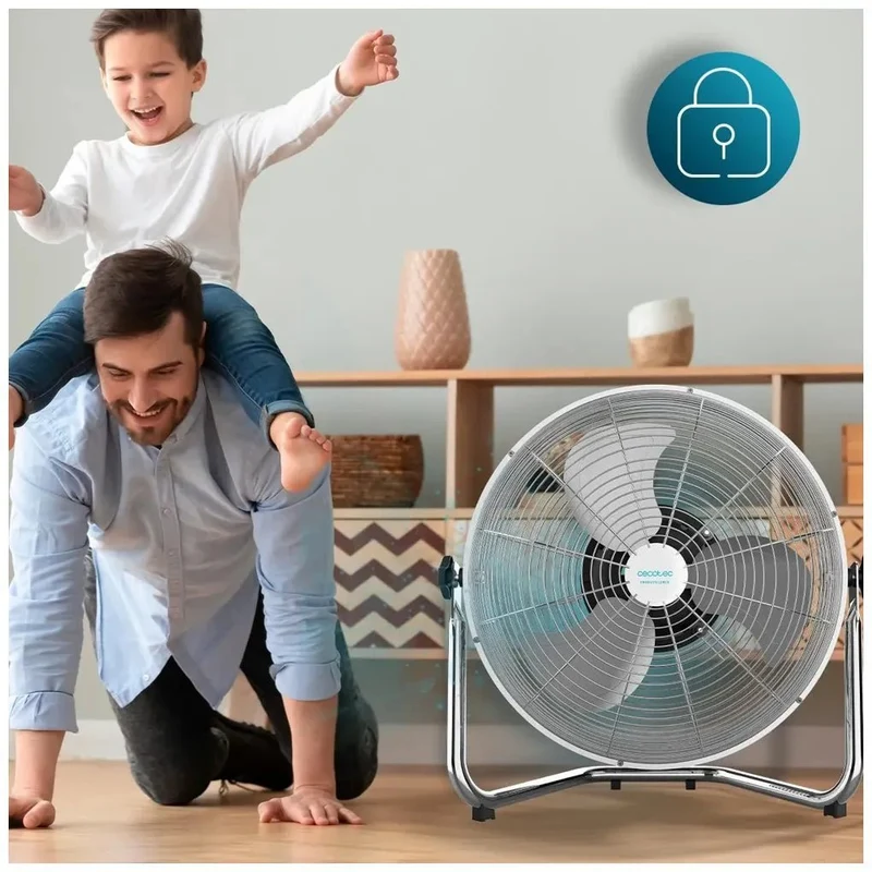 Ventilador Industrial 120W con Motor de Cobre y Aspas Metálicas para Grandes Espacios de Cecotec