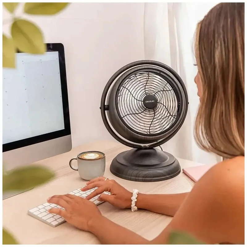 Ventilador de Sobremesa RetroDesk Wood: Elegancia y Potencia en 10 Pulgadas de Cecotec