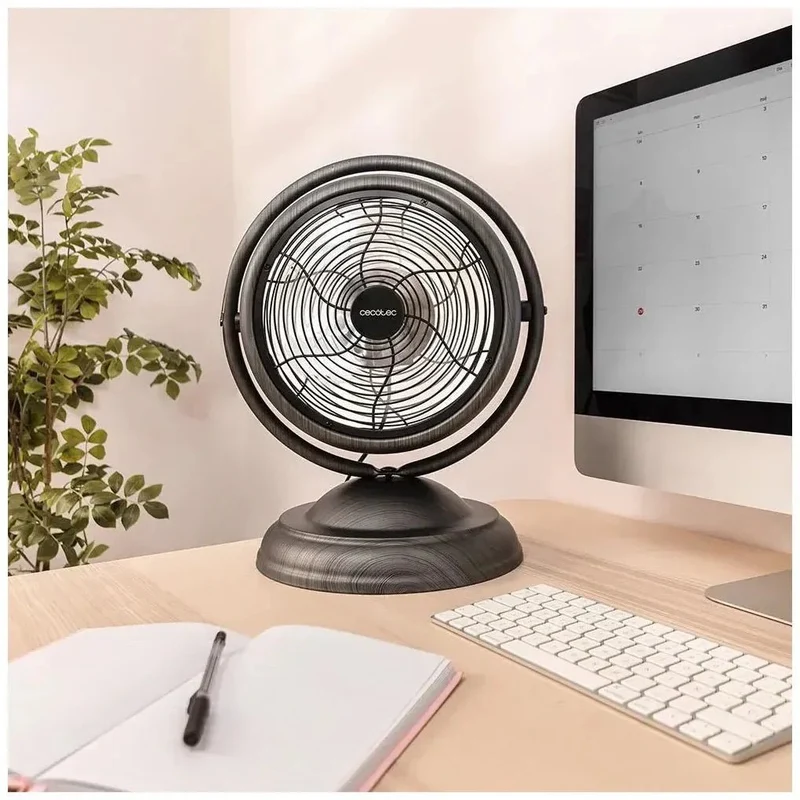 Ventilador de Sobremesa RetroDesk Wood: Elegancia y Potencia en 10 Pulgadas de Cecotec