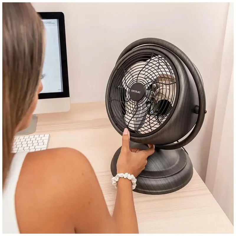 Ventilador de Sobremesa RetroDesk Wood: Elegancia y Potencia en 10 Pulgadas de Cecotec