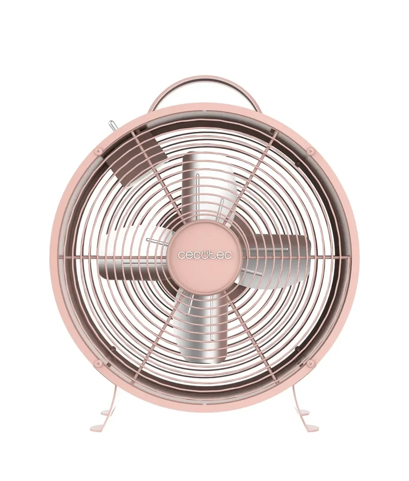 Ventilador Retro Rosa 25W EnergySilence 400: Elegancia y Potencia en Sobremesa de Cecotec